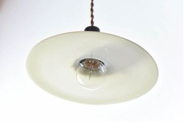 昭和レトロ　昔懐かしい魅力のある平笠シェード(天井照明、ペンダントライト)2個セット