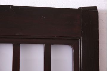 和製アンティーク　特大!　すりガラスの入った古い格子戸(蔵戸)