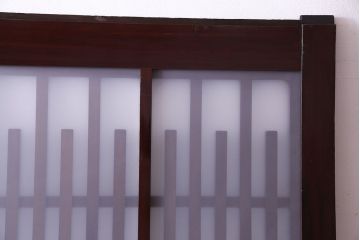 和製アンティーク　特大!　すりガラスの入った古い格子戸(蔵戸)