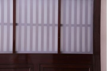 和製アンティーク　特大!　すりガラスの入った古い格子戸(蔵戸)