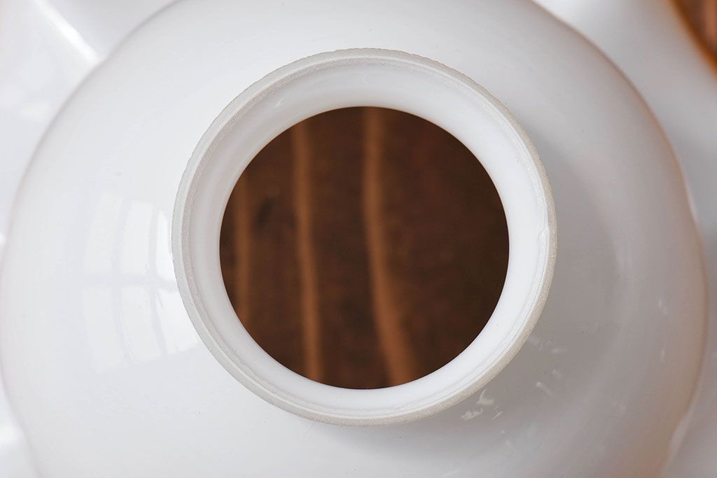 ビンテージ　黄縁フリルのかわいらしいシェード(天井照明、吊り下げ照明)