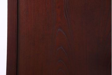 和製アンティーク　ケヤキ材　金具が和の魅力を引き立てる漆塗りの蔵戸(引き戸、建具、玄関戸)