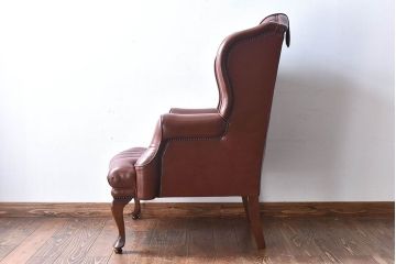 中古　Abdon y Lucas(アブドン・イ・ルーカス)　本革チェスターフィールド1Pソファ(シングルソファ、チェア)(1)