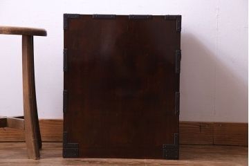 中古　熊野洞　手打ち金具の意匠が目を引く仙台箪笥(小箪笥)(定価約38万円)