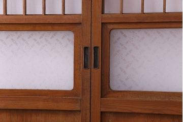 【S様ご成約分】なつかしさ漂う昭和レトロのガラス障子戸(格子戸、引き戸)4枚セット