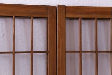 【S様ご成約分】なつかしさ漂う昭和レトロのガラス障子戸(格子戸、引き戸)4枚セット