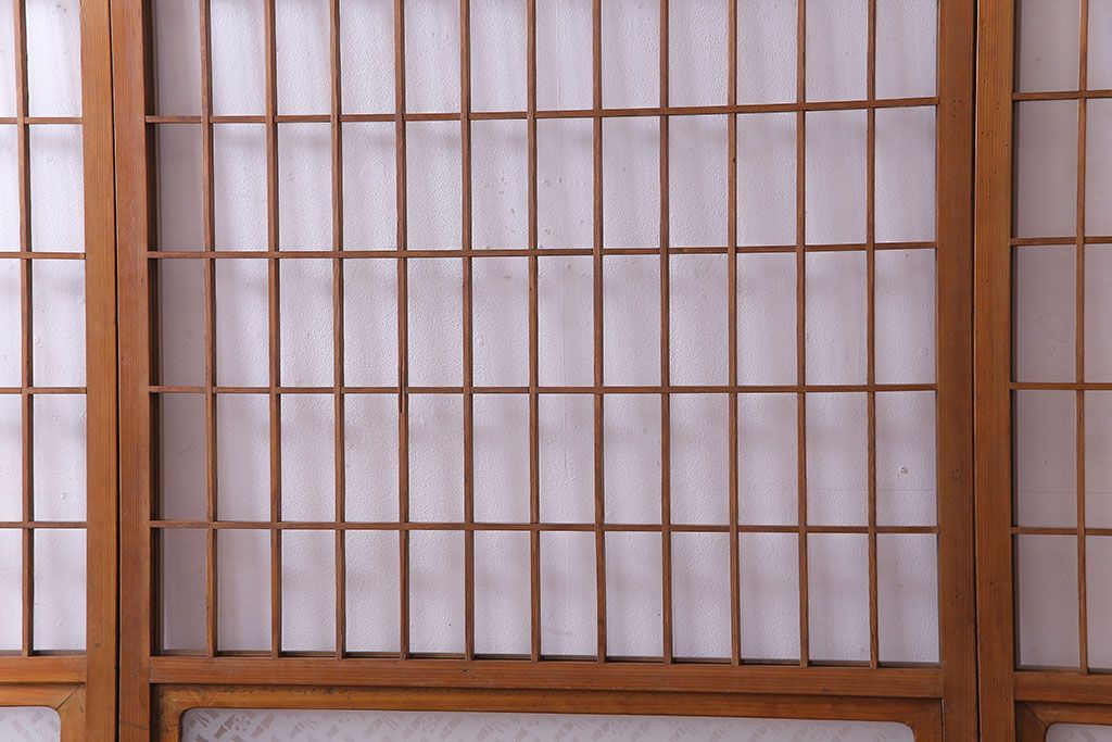 【S様ご成約分】なつかしさ漂う昭和レトロのガラス障子戸(格子戸、引き戸)4枚セット