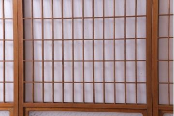 【S様ご成約分】なつかしさ漂う昭和レトロのガラス障子戸(格子戸、引き戸)4枚セット