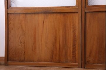 【S様ご成約分】なつかしさ漂う昭和レトロのガラス障子戸(格子戸、引き戸)4枚セット