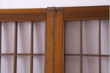 【S様ご成約分】なつかしさ漂う昭和レトロのガラス障子戸(格子戸、引き戸)4枚セット