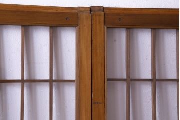 【S様ご成約分】なつかしさ漂う昭和レトロのガラス障子戸(格子戸、引き戸)4枚セット