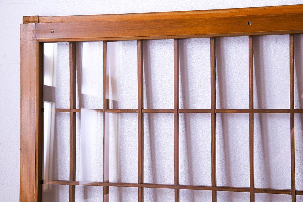 【S様ご成約分】なつかしさ漂う昭和レトロのガラス障子戸(格子戸、引き戸)4枚セット