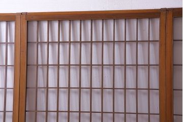 【S様ご成約分】なつかしさ漂う昭和レトロのガラス障子戸(格子戸、引き戸)4枚セット
