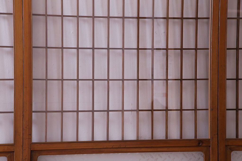 【S様ご成約分】なつかしさ漂う昭和レトロのガラス障子戸(格子戸、引き戸)4枚セット
