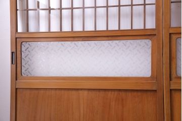 【S様ご成約分】なつかしさ漂う昭和レトロのガラス障子戸(格子戸、引き戸)4枚セット