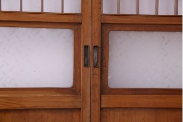 【S様ご成約分】なつかしさ漂う昭和レトロのガラス障子戸(格子戸、引き戸)4枚セット