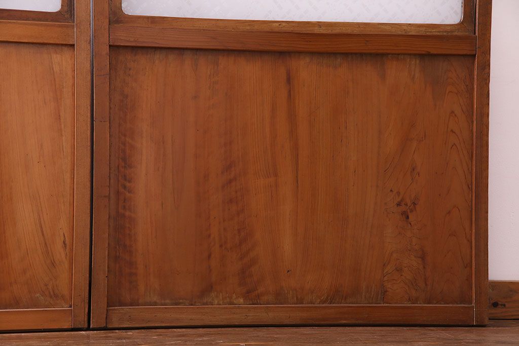 【S様ご成約分】なつかしさ漂う昭和レトロのガラス障子戸(格子戸、引き戸)4枚セット