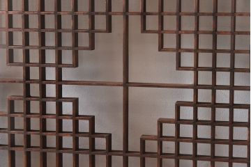 和製アンティーク　和みの空間におすすめのガラス書院戸(ガラス戸、引き戸)(2枚組)