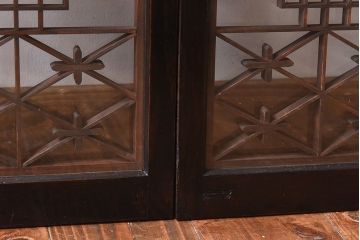 和製アンティーク　和みの空間におすすめのガラス書院戸(ガラス戸、引き戸)(2枚組)