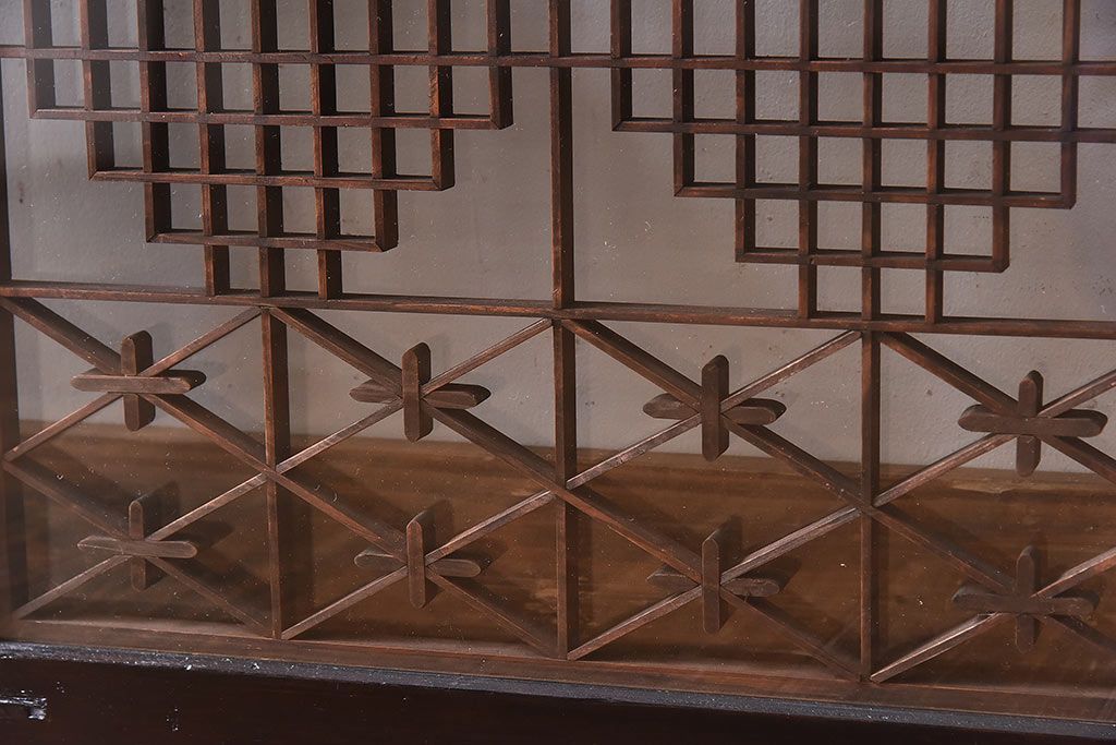 和製アンティーク　和みの空間におすすめのガラス書院戸(ガラス戸、引き戸)(2枚組)