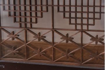 和製アンティーク　和みの空間におすすめのガラス書院戸(ガラス戸、引き戸)(2枚組)