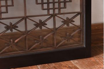 和製アンティーク　和みの空間におすすめのガラス書院戸(ガラス戸、引き戸)(2枚組)