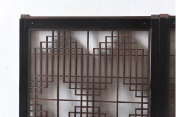 和製アンティーク　和みの空間におすすめのガラス書院戸(ガラス戸、引き戸)(2枚組)