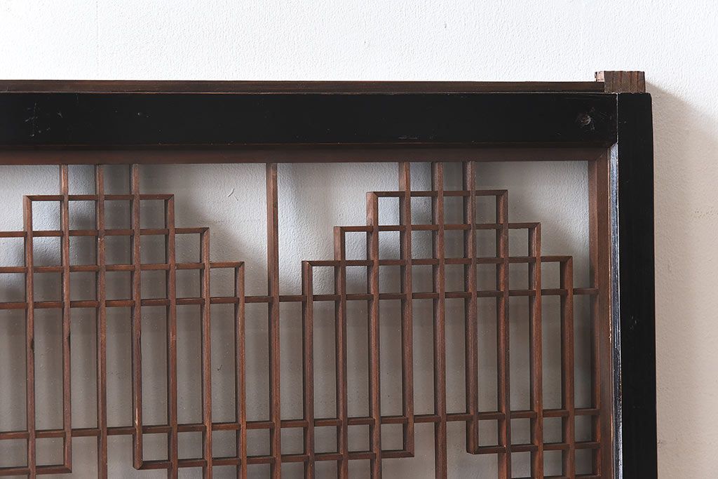 和製アンティーク　和みの空間におすすめのガラス書院戸(ガラス戸、引き戸)(2枚組)