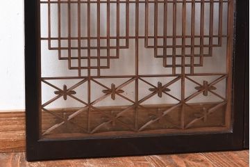 和製アンティーク　和みの空間におすすめのガラス書院戸(ガラス戸、引き戸)(2枚組)