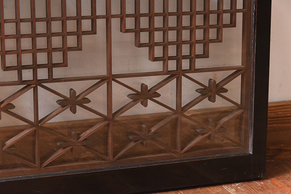 和製アンティーク　和みの空間におすすめのガラス書院戸(ガラス戸、引き戸)(2枚組)