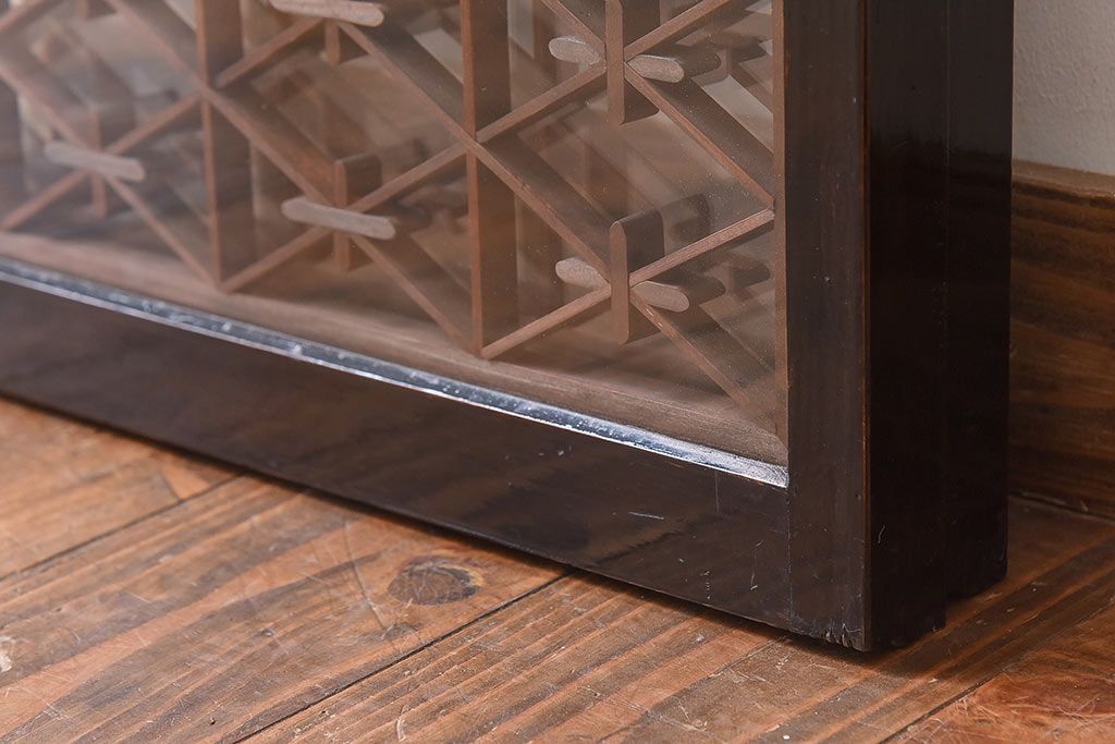 和製アンティーク　和みの空間におすすめのガラス書院戸(ガラス戸、引き戸)(2枚組)