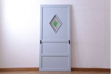 【S様ご成約分】ラフジュ工房オリジナルステンドグラス　明るいカラーのペイントドア(引き戸、建具)