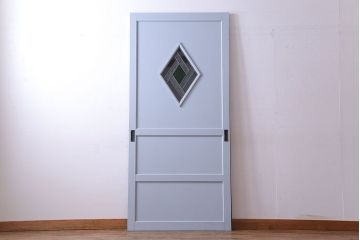 【S様ご成約分】ラフジュ工房オリジナルステンドグラス　明るいカラーのペイントドア(引き戸、建具)