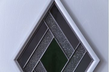 【S様ご成約分】ラフジュ工房オリジナルステンドグラス　明るいカラーのペイントドア(引き戸、建具)