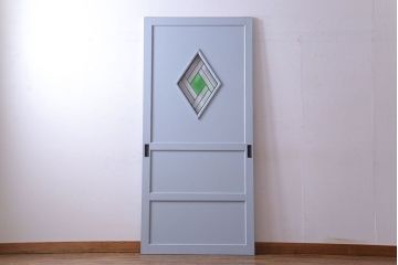 【S様ご成約分】ラフジュ工房オリジナルステンドグラス　明るいカラーのペイントドア(引き戸、建具)