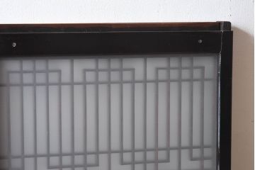 和製アンティーク　和モダンな雰囲気漂う組子ガラス戸(引き戸、建具)2枚セット