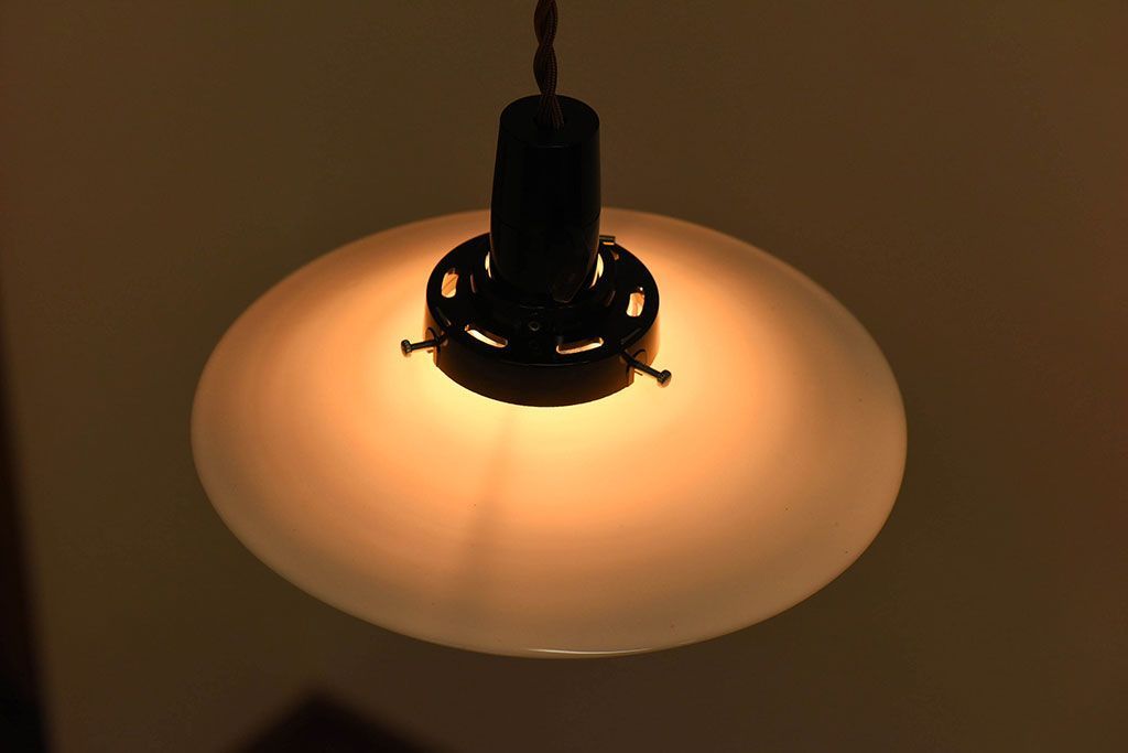 昭和レトロ　昔懐かしい魅力のある平笠シェード(天井照明、ペンダントライト)