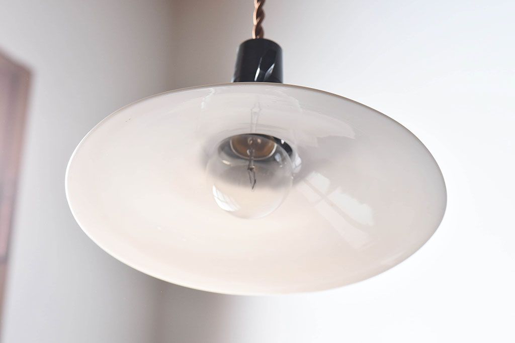 昭和レトロ　昔懐かしい魅力のある平笠シェード(天井照明、ペンダントライト)