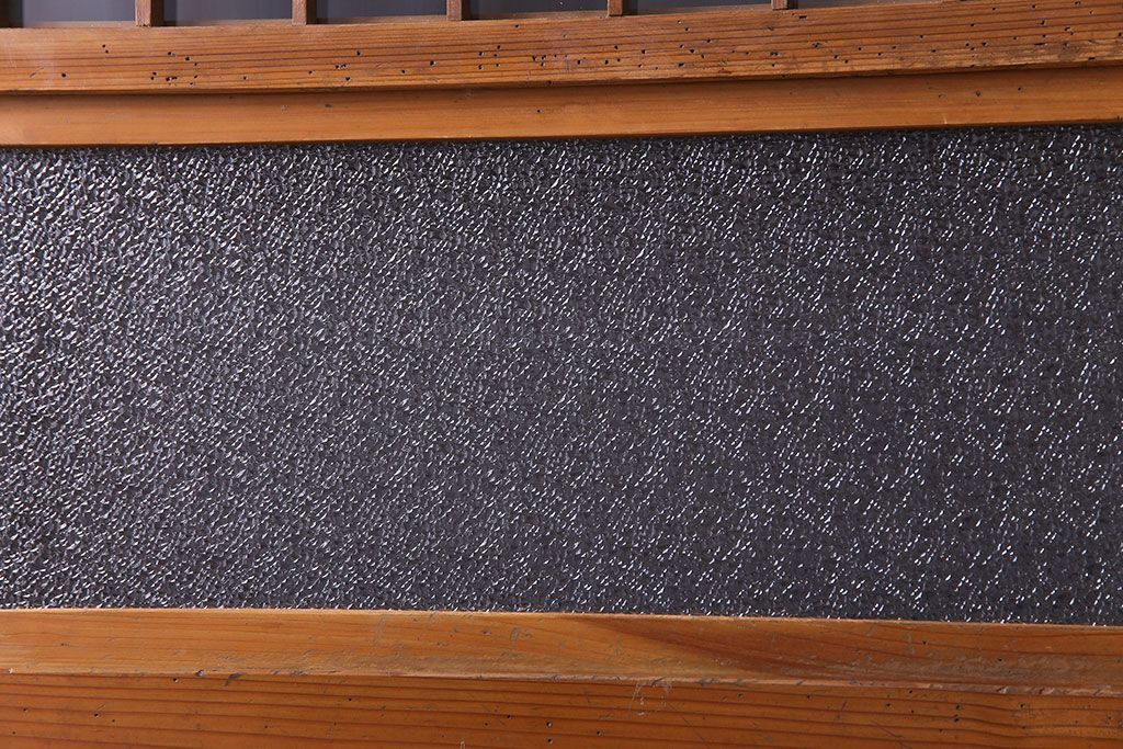 人気のダイヤガラスを入れてリメイクした昭和レトロなガラス障子戸(格子戸、引き戸)2枚組