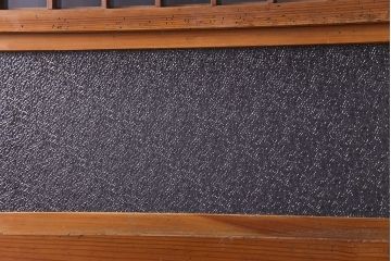 人気のダイヤガラスを入れてリメイクした昭和レトロなガラス障子戸(格子戸、引き戸)2枚組