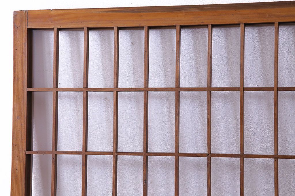 人気のダイヤガラスを入れてリメイクした昭和レトロなガラス障子戸(格子戸、引き戸)2枚組