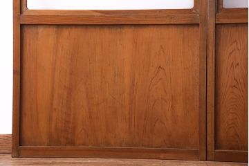 人気のダイヤガラスを入れてリメイクした昭和レトロなガラス障子戸(格子戸、引き戸)2枚組