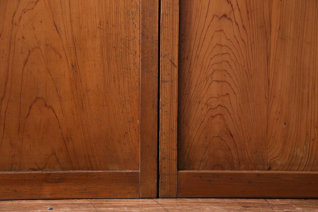 人気のダイヤガラスを入れてリメイクした昭和レトロなガラス障子戸(格子戸、引き戸)2枚組