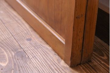 人気のダイヤガラスを入れてリメイクした昭和レトロなガラス障子戸(格子戸、引き戸)2枚組