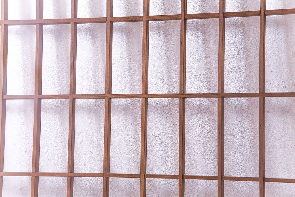 人気のダイヤガラスを入れてリメイクした昭和レトロなガラス障子戸(格子戸、引き戸)2枚組