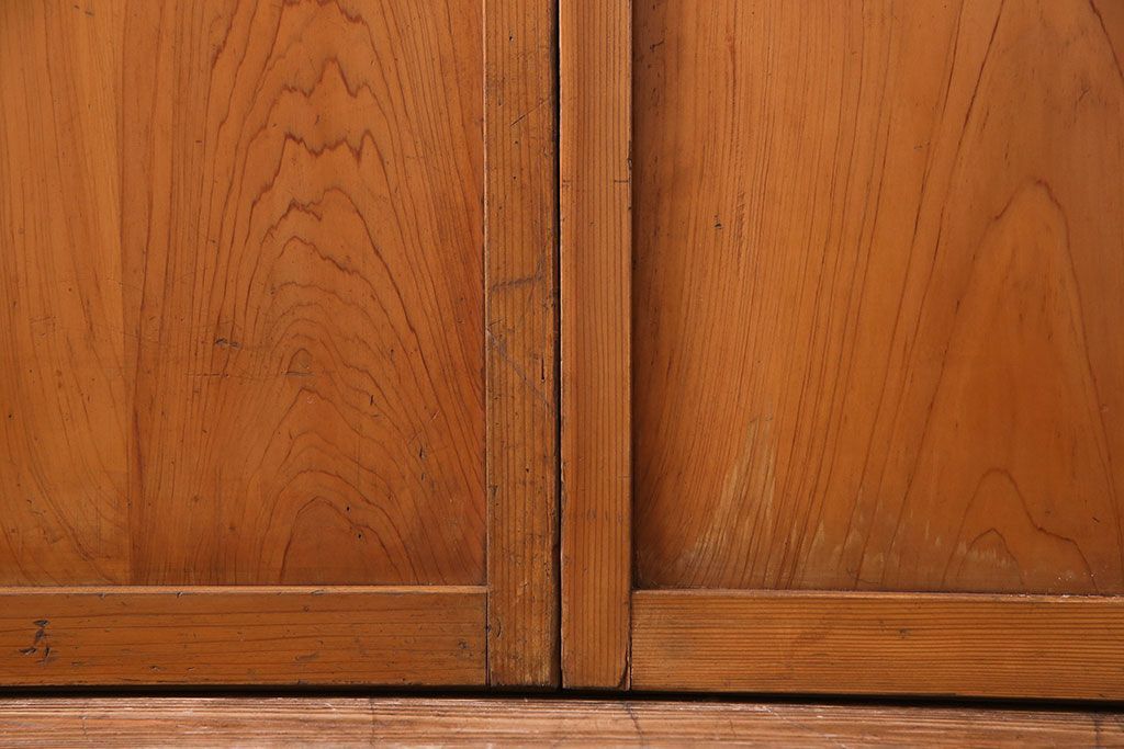 人気のダイヤガラスを入れてリメイクした昭和レトロなガラス障子戸(格子戸、引き戸)2枚組