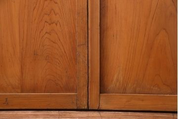 人気のダイヤガラスを入れてリメイクした昭和レトロなガラス障子戸(格子戸、引き戸)2枚組