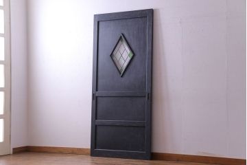 【S様ご成約分】結霜ガラス入り　シャビーなアンティークペイントドア(建具、引き戸)