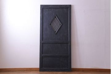 【S様ご成約分】結霜ガラス入り　シャビーなアンティークペイントドア(建具、引き戸)