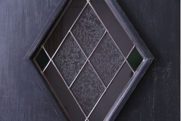 【S様ご成約分】結霜ガラス入り　シャビーなアンティークペイントドア(建具、引き戸)